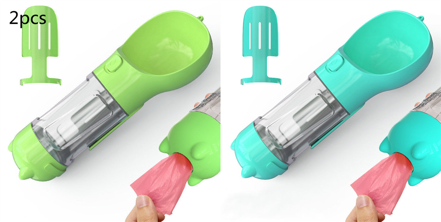 3 In 1 Pet Water Bottle Feeder Bowl Garbage Bag