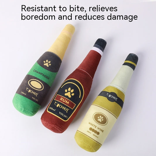 Champagne Bottle Dog Bite Toy