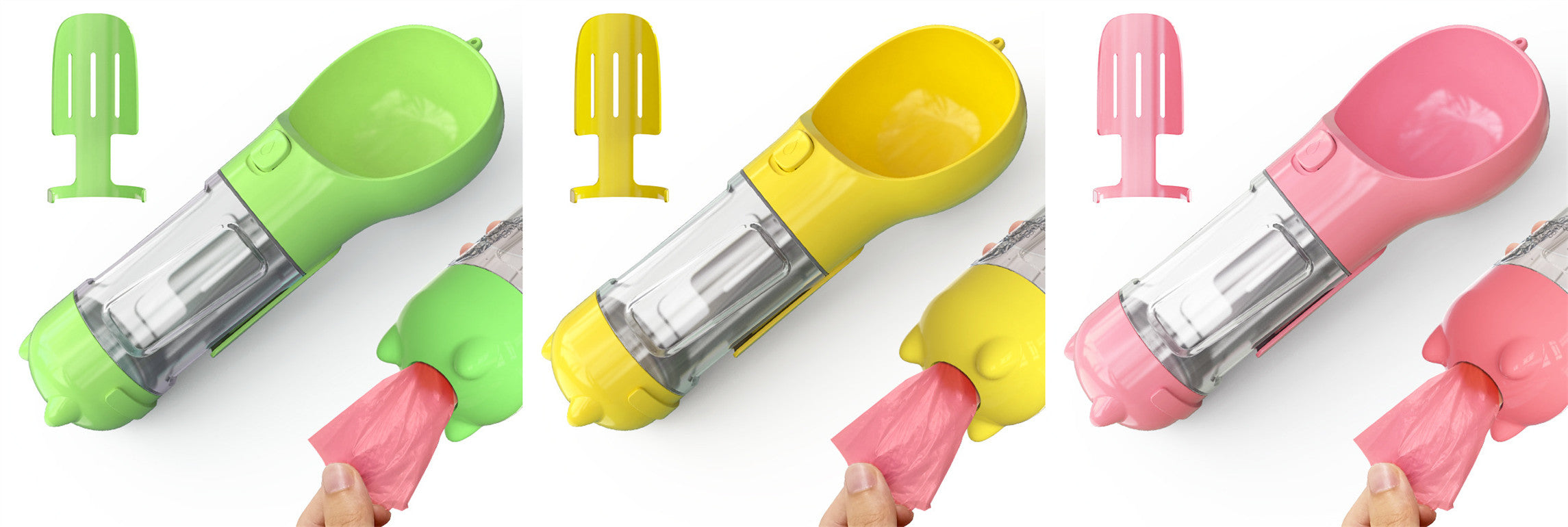 3 In 1 Pet Water Bottle Feeder Bowl Garbage Bag