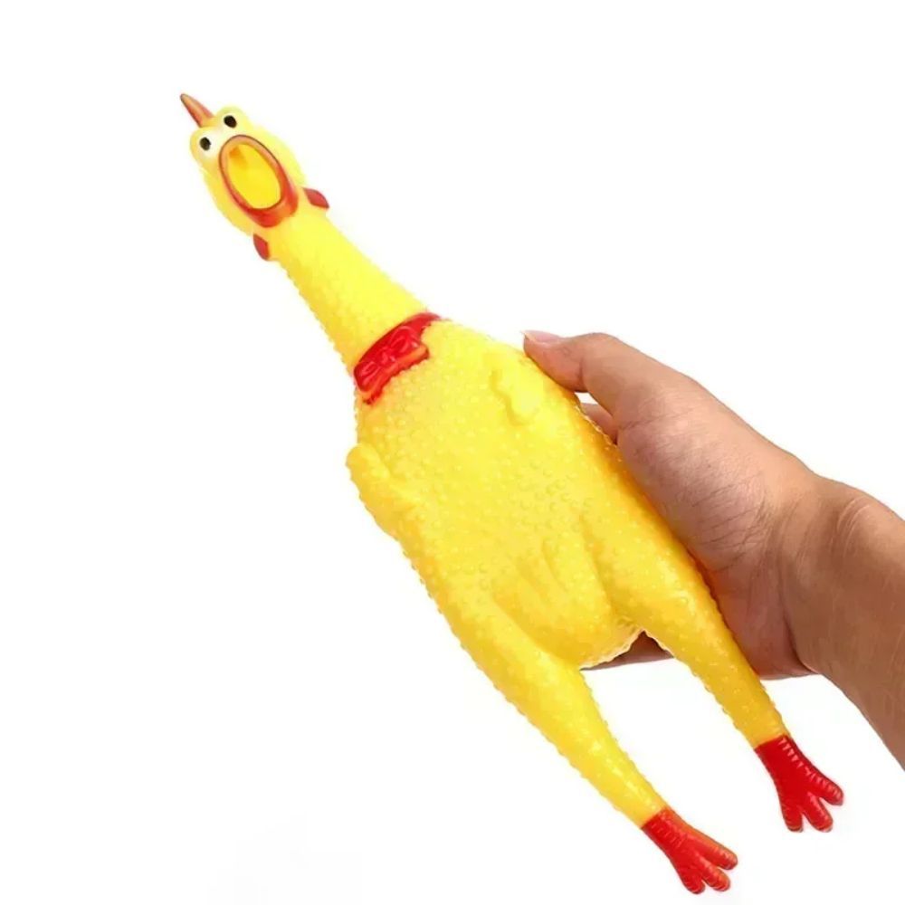Screaming Rubber Chicken Dog Toy