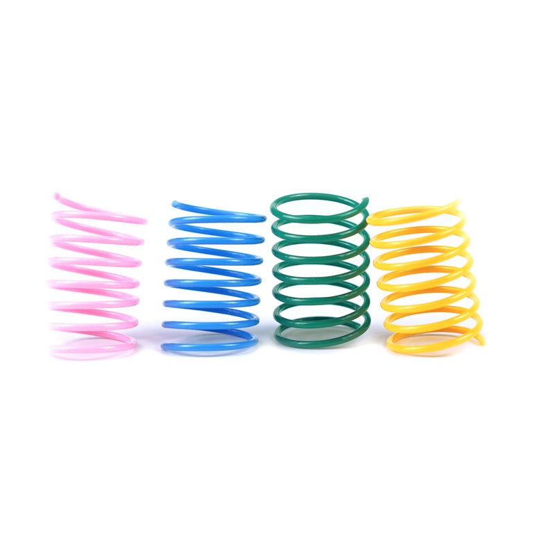 Colorful Plastic Spring Cat Toy 4PCS Interactive Pet Supplies