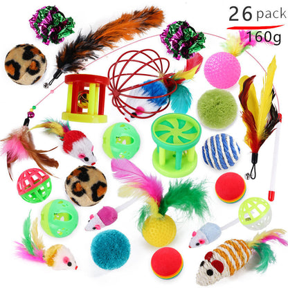 Variety Pack of Cat Toys Plush, Feather & Interactive Play Set