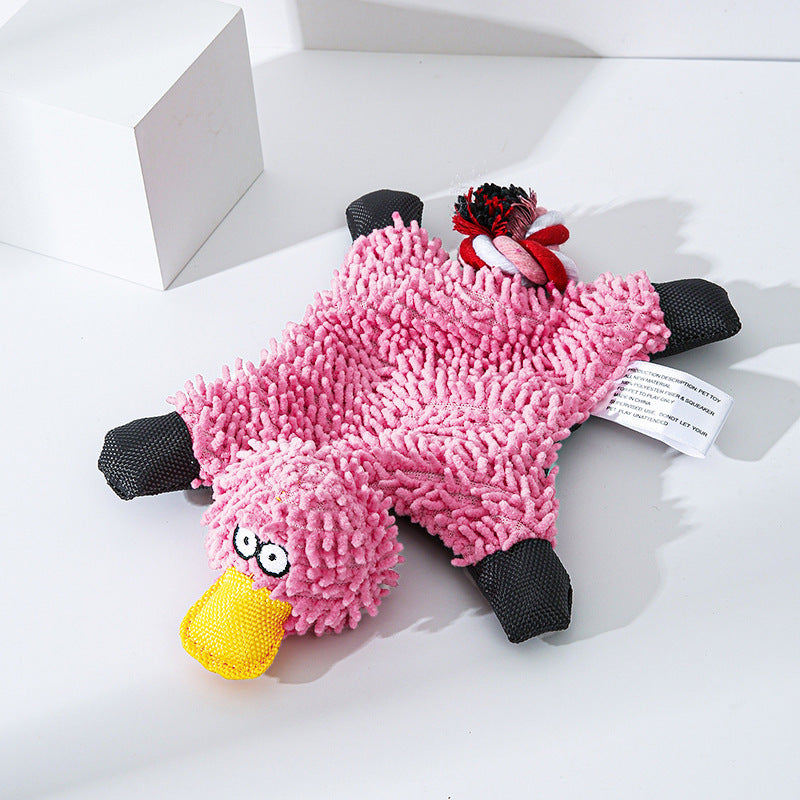 Mop Duck Plush Dog Toy Soft Chew & Play