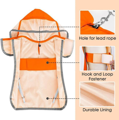 Waterproof Dog Raincoat – Soft, Breathable Hooded Jacket with Transparent Cap