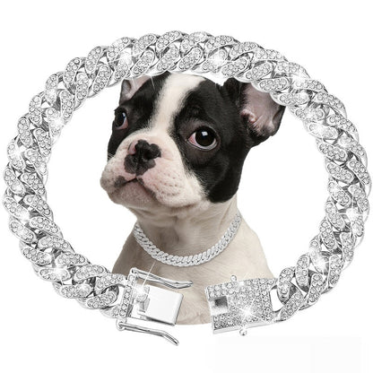Pet Diamond Collar Cuban Link Necklace