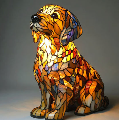 Dog Lamp Resin Craft Decor - Colorful Canine Lights