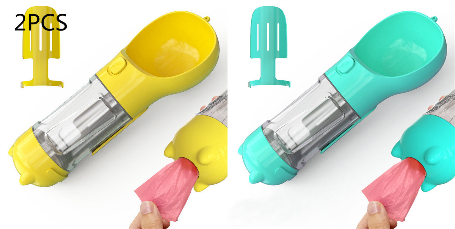 3 In 1 Pet Water Bottle Feeder Bowl Garbage Bag
