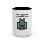 Funny Cat Coffee Mug - 'I Don't Work Here, I Just Supervise Humans' - Perfect for Cat Lovers, Office Gifts, Humor Gifts, Birthday, [...]