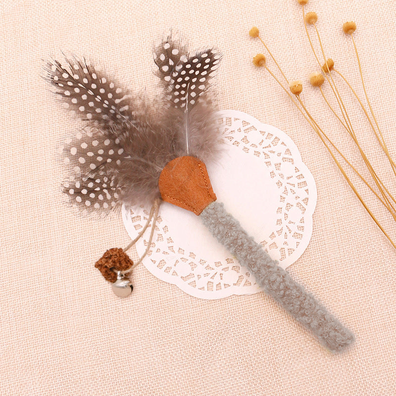 Catnip Feather Teasing Stick Toy