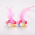 Cat Toy Feather Ball Interactive Plush Cat Toy