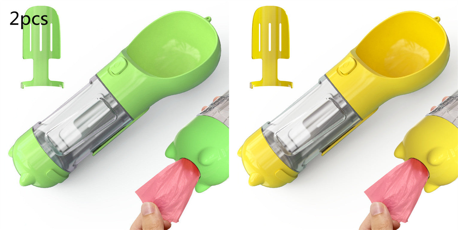 3 In 1 Pet Water Bottle Feeder Bowl Garbage Bag