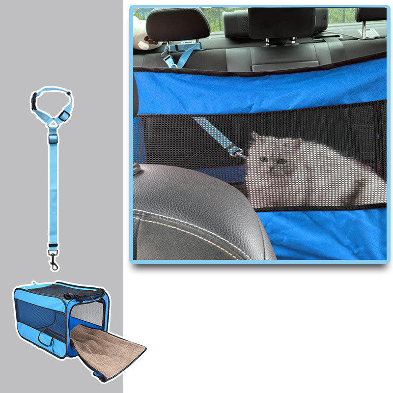 Portable Pet Travel Carrier Bag with Safety Zippers