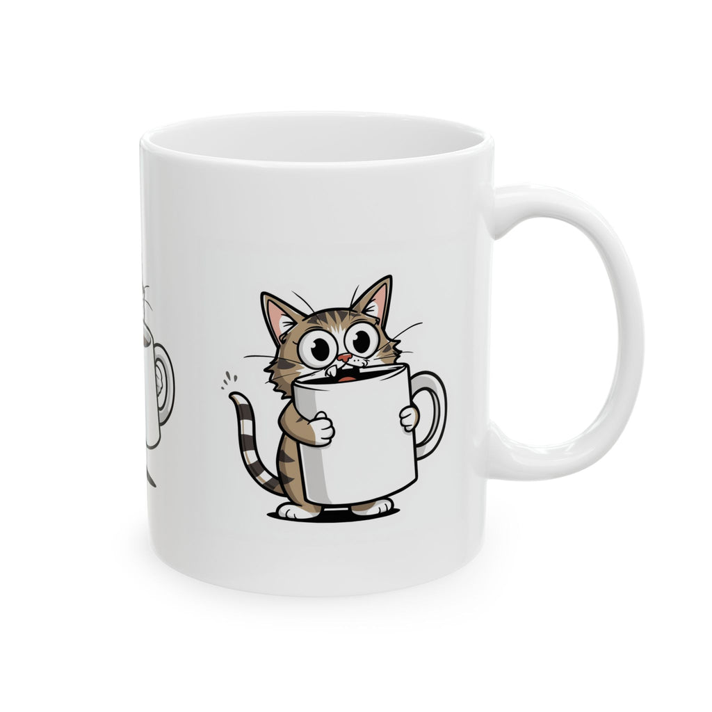 Crazy Coffee Cat Ceramic Mug (11oz, 15oz)
