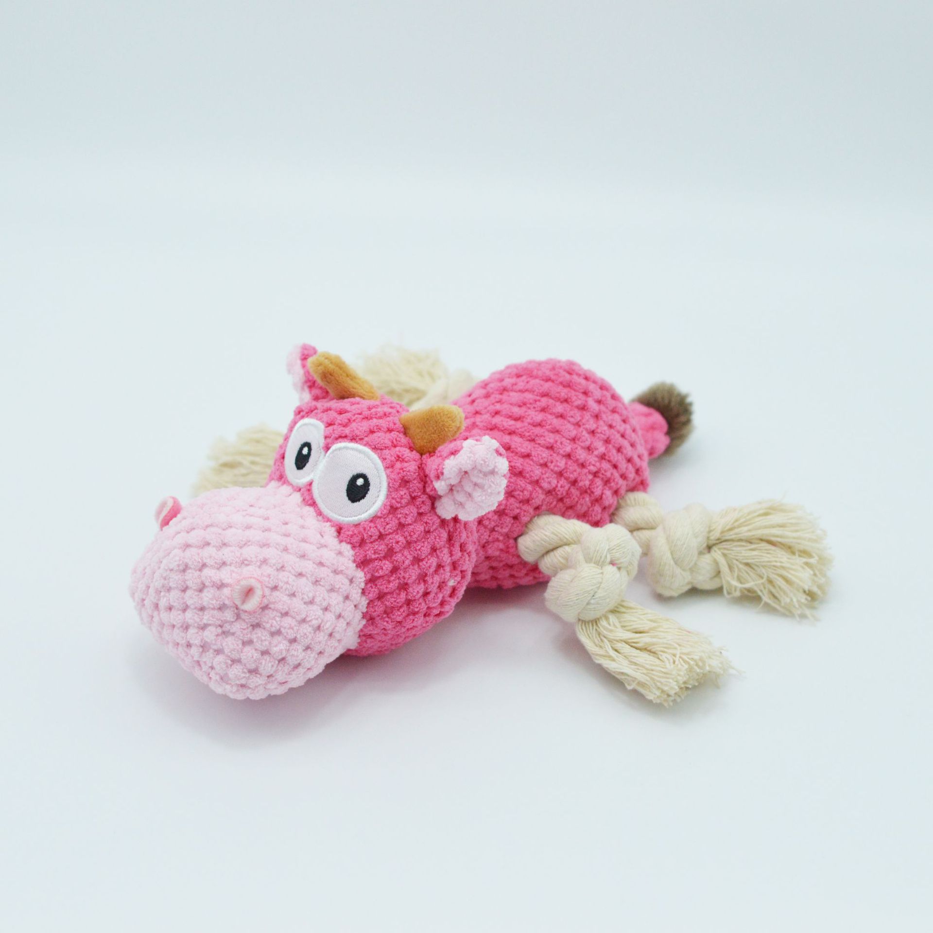 ToyTigris Squeaky Plush Cow Dog Toy