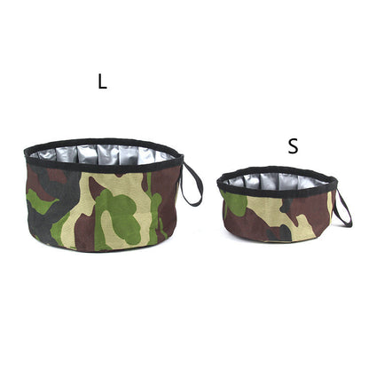 Oxford Cloth Outdoor Dog Food Bowl Portable & Durable