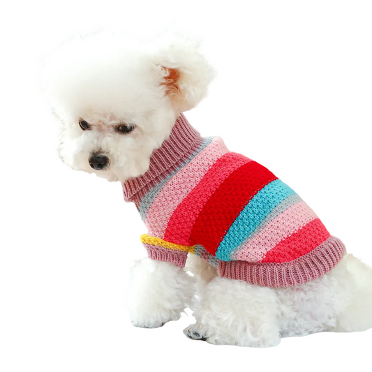 Warm Colorful Stripes Pet Sweater
