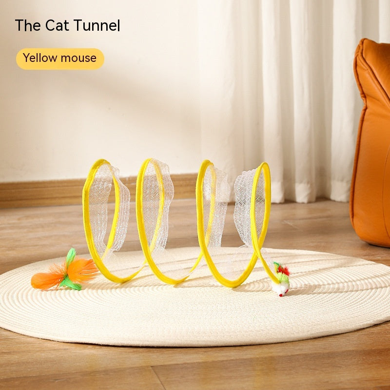 ToyTigris Folded Spring Type Cat Tunnel