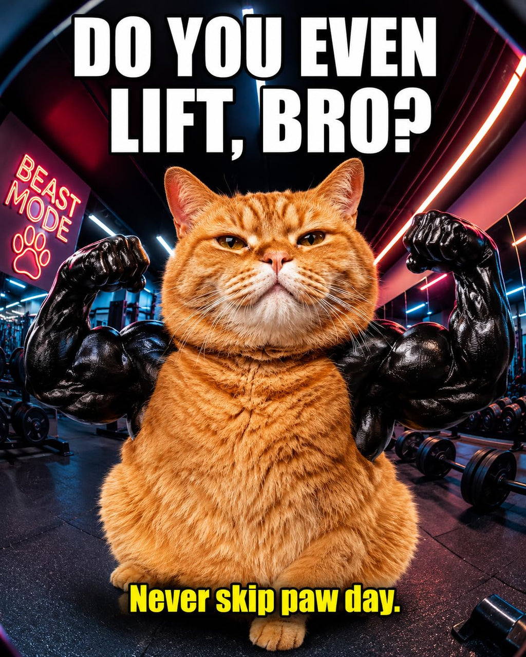 Cat muscle arms