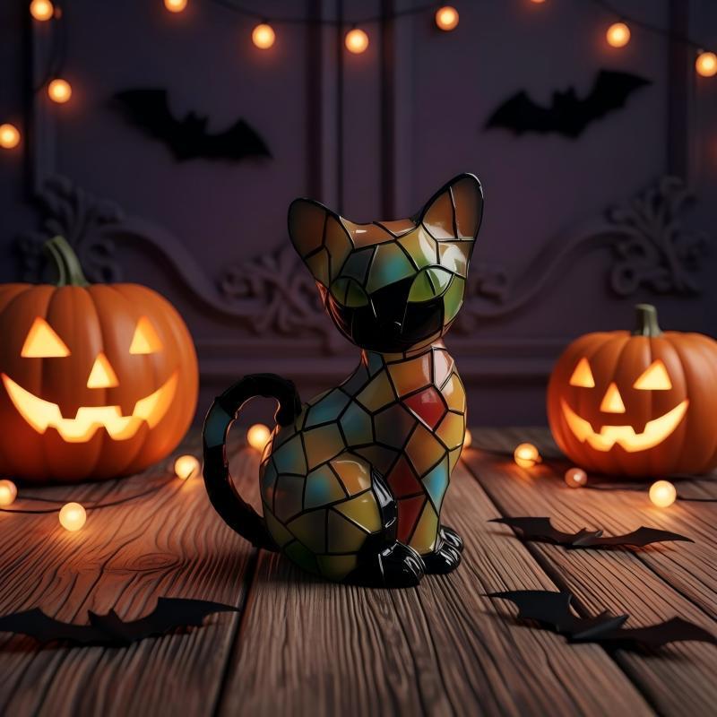 Cat Night Light Resin