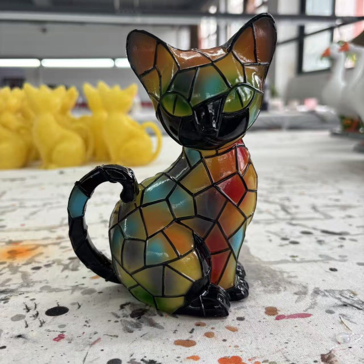 Cat Night Light Resin