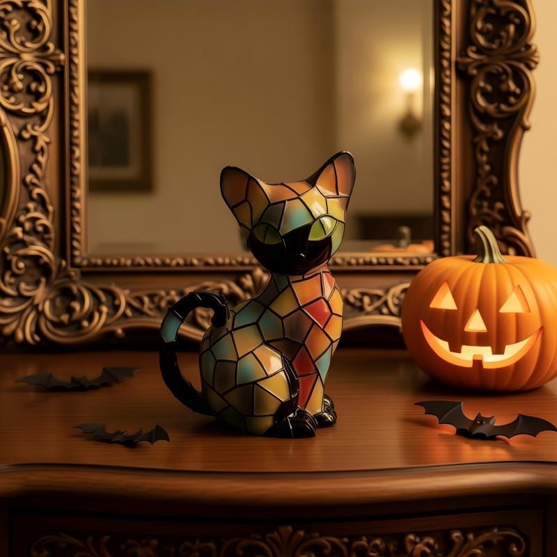 Cat Night Light Resin