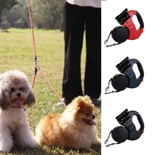Double Dog Walking Leash With Light