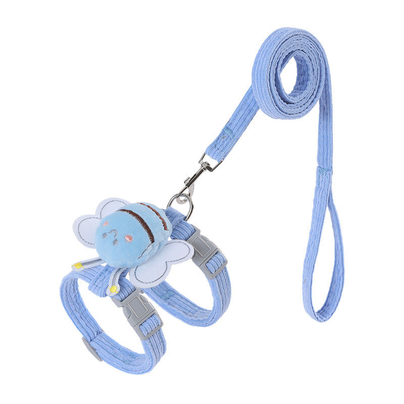 Cute Bee Plaid Adjustable Cat Harness & Leash