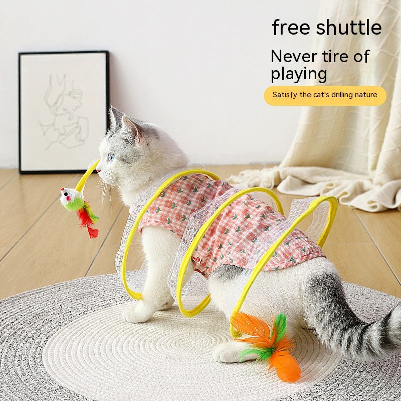 ToyTigris Folded Spring Type Cat Tunnel