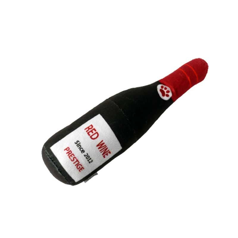 Hundespielzeug in Form einer Wein- & Parfümflasche