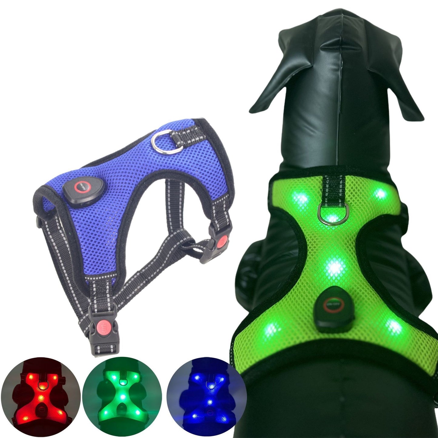 LED Luminous Pet Harness USB Charging