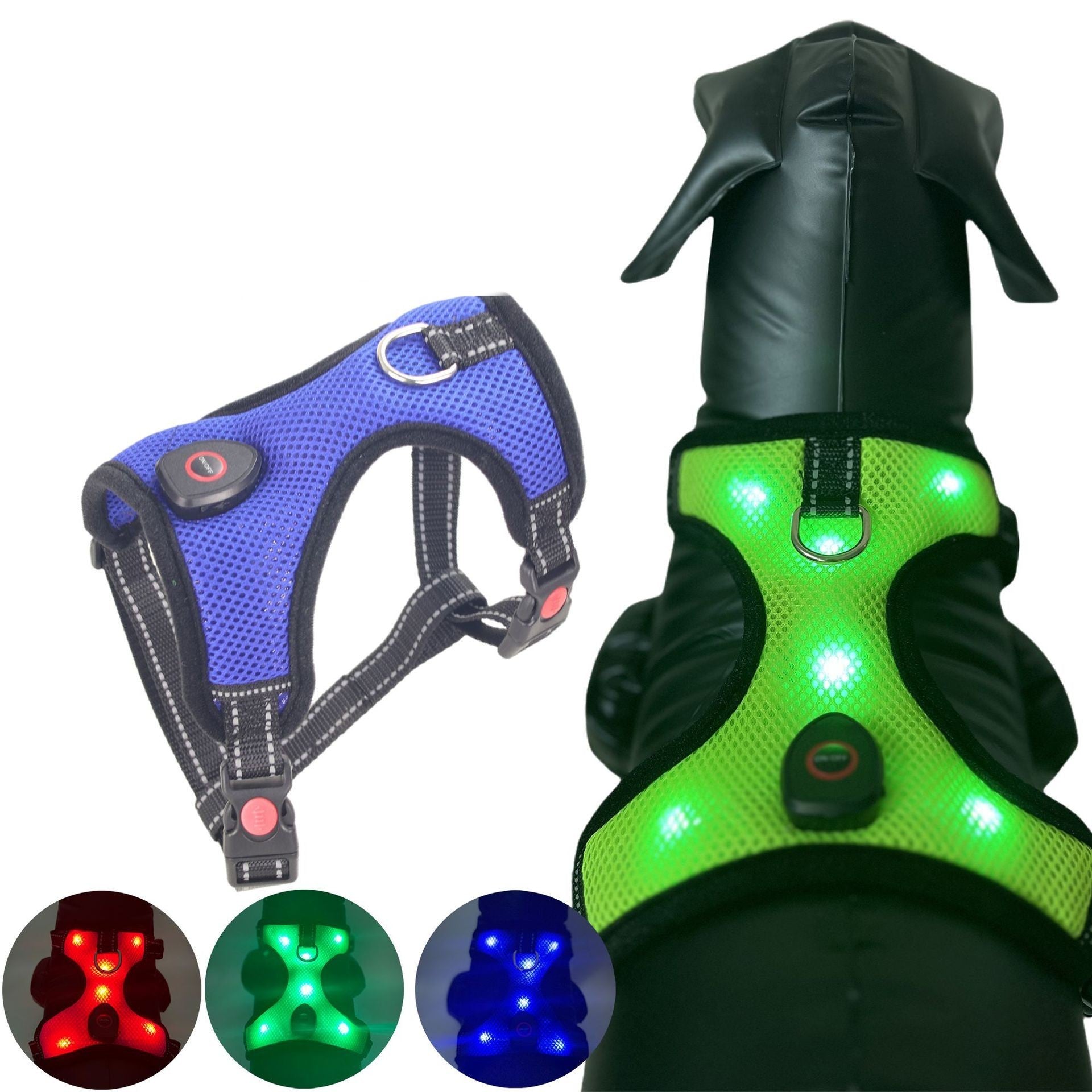 LED Luminous Pet Harness USB Charging