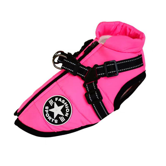 Waterproof Winter Dog Coat With Harness