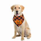 Halloween Pumpkin Dog Plaid Bandana