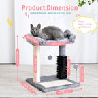 Small 4-in-1 Cat Tree Tower With Self-grooming