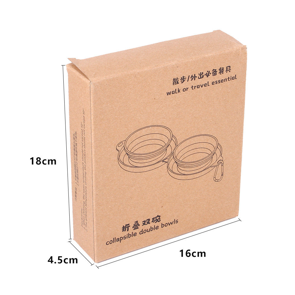 Foldable Double Dog Feeding Bowl