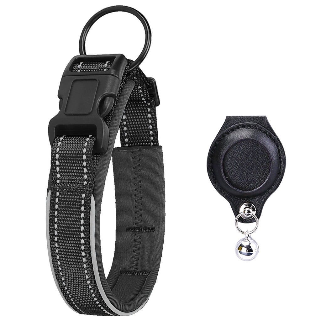 Airtag Pet Collar with Protective Leather Case