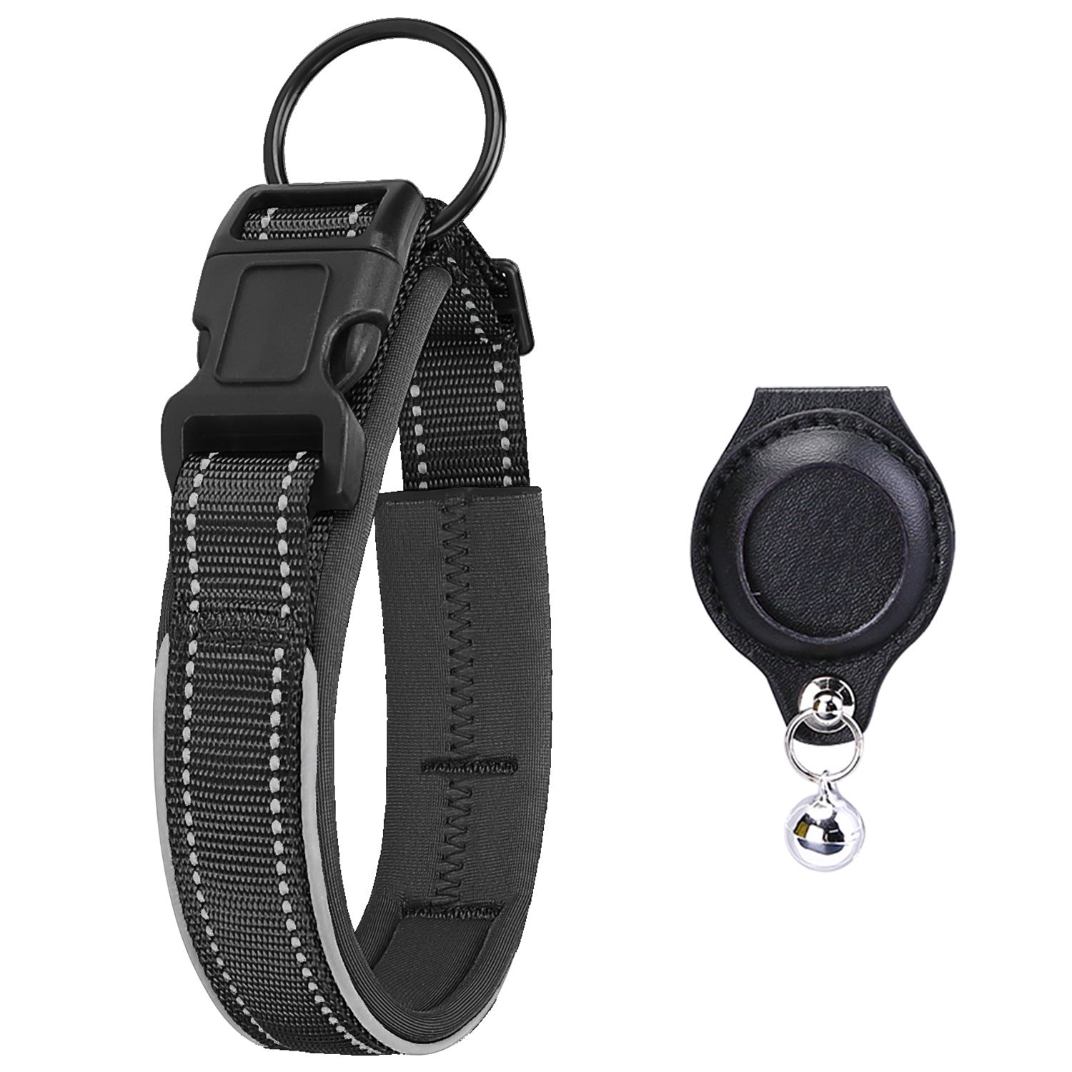 Airtag Pet Collar with Protective Leather Case