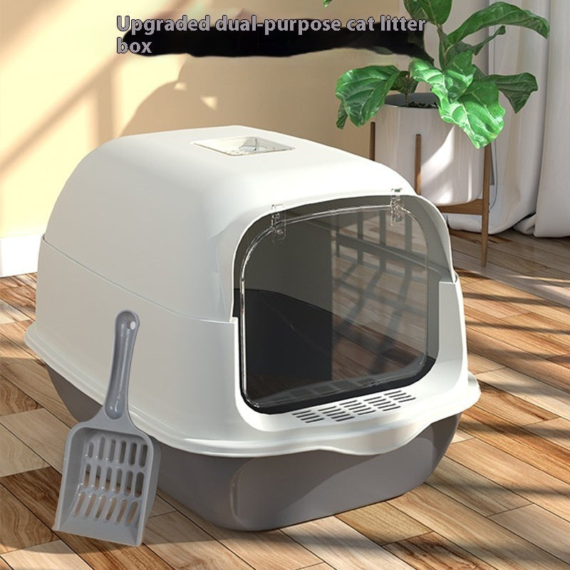 Fully Enclosed Cat Litter Box Splash-Proof, Easy-Clean Cat Toilet