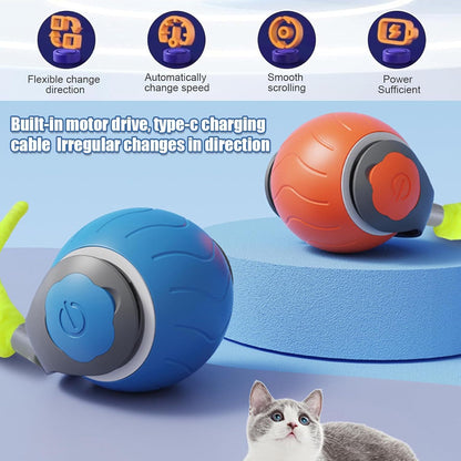 Speedy Cat Toy Ball with Tail Interactive USB Rechargeable