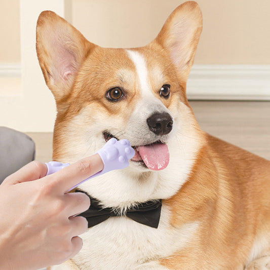 Pet Finger Toothbrush TPR Dental Cleaning for Dogs & Cats
