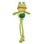 ToyTigris Squeaky Plush Animal Rope Toy for Dogs