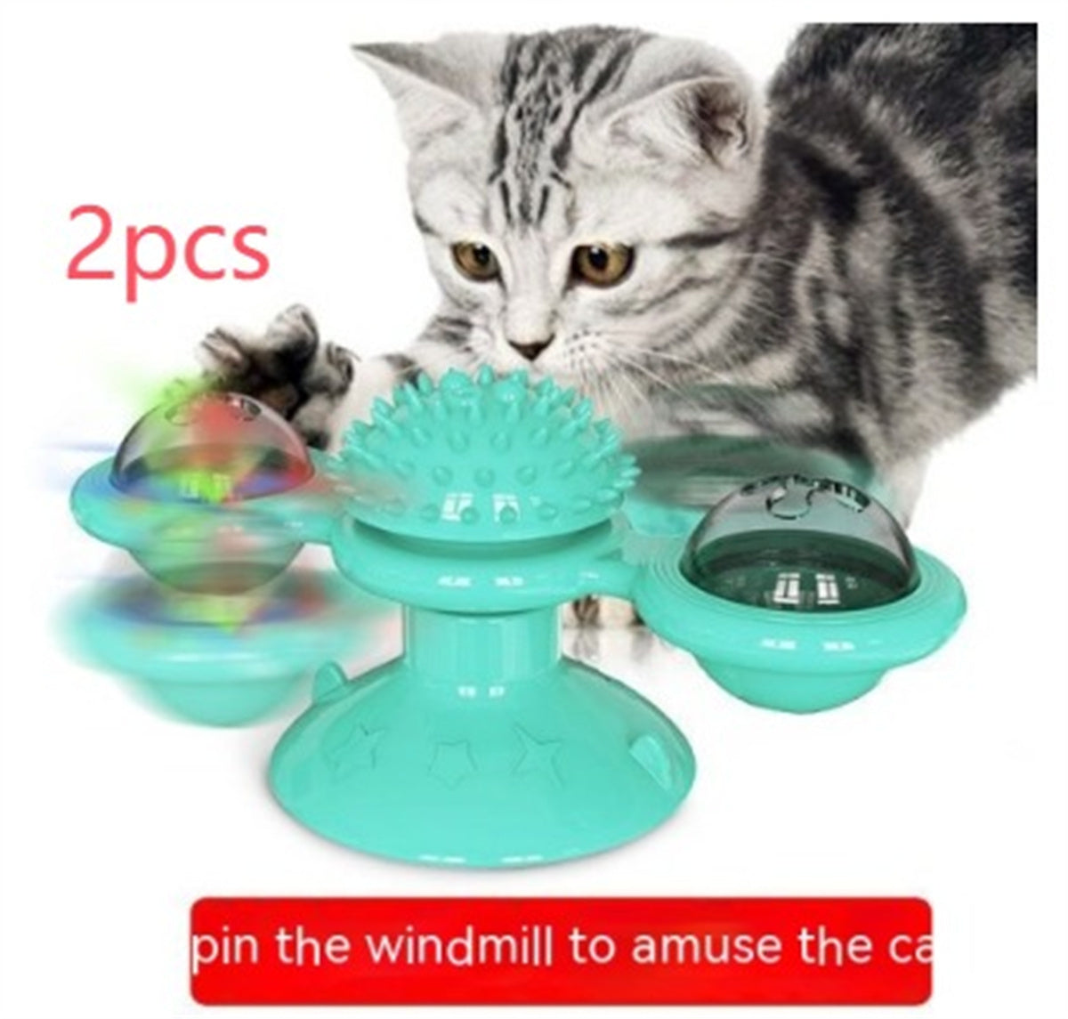 Turning Windmill Cat Teaser Toy Rotating Interactive Play