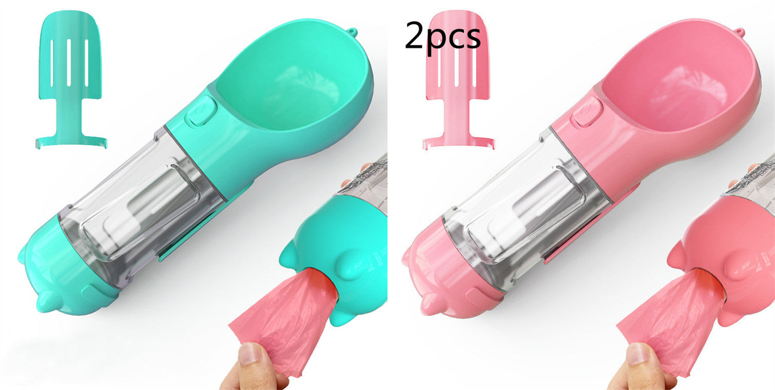 3 In 1 Pet Water Bottle Feeder Bowl Garbage Bag