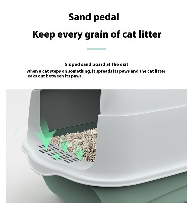 Fully Enclosed Cat Litter Box Splash-Proof, Easy-Clean Cat Toilet