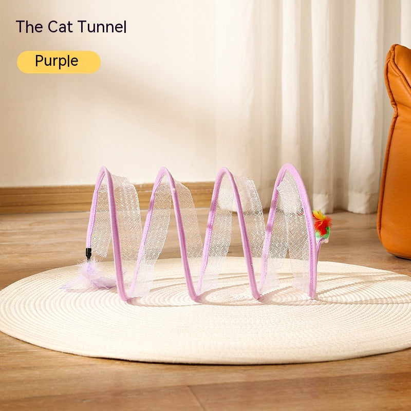 ToyTigris Folded Spring Type Cat Tunnel
