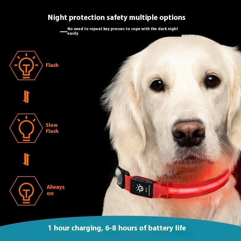 Wasserdichtes LED-Halsband für Haustiere