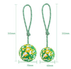 Natural Solid Rope Rubber Ball Dog Toy