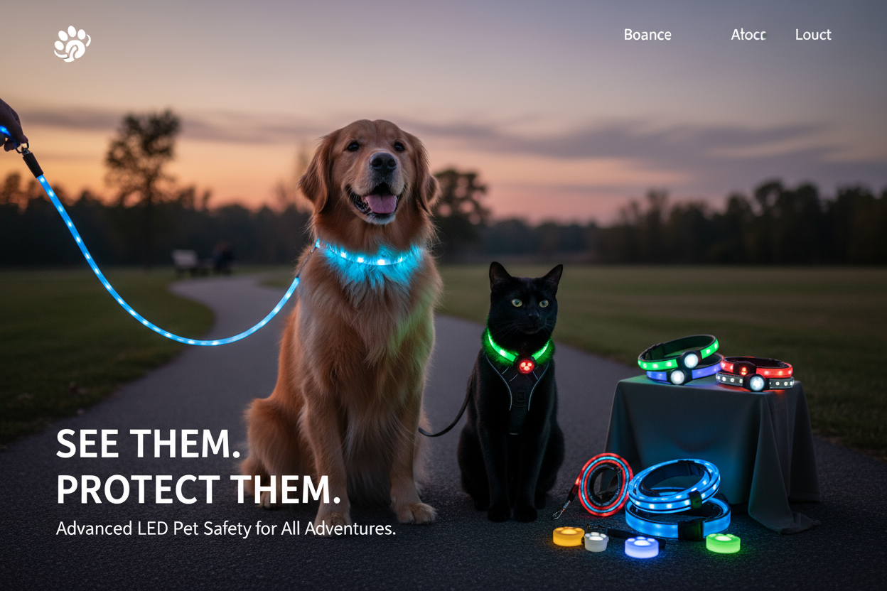 An image for homepage about LED pet night safety products