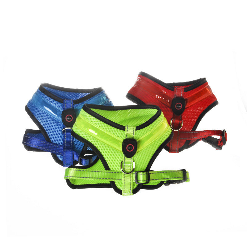 LED Luminous Dog Harness USB Charging