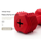 ToyTigris Rubber Dumbbell Treat Dispensing Dog Toy